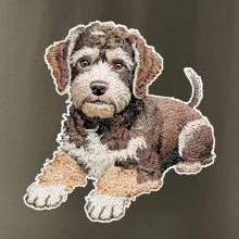 Lagotto romagnolo ležicí vyšívaný na prsu