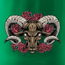 Hlava berana s růžemi