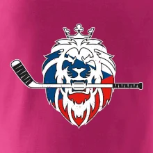 Lev s hokejkou v tlamě - Česká vlajka