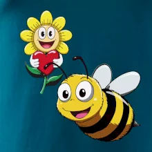 Parové triko - Včela a květina