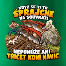 Pluh zaseknutý o balvan na souvrati