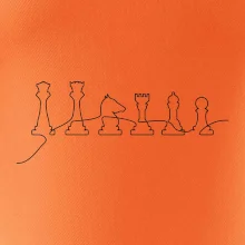 Šachové figurky v řadě - obrys