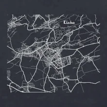 Černobílá mapa Kladno