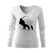 Rybář tahající rybu