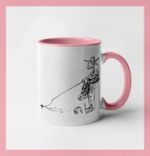 Kreslený rybář na pařezu