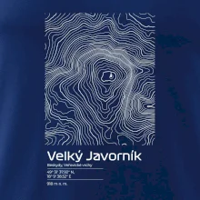 Velký Javorník - vrstevnice v obdélníku