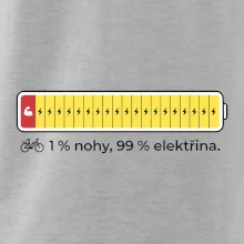 1 % nohy, 99 % elektřina