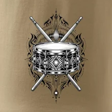 Ornamentální buben s paličkami - černobílý symbol