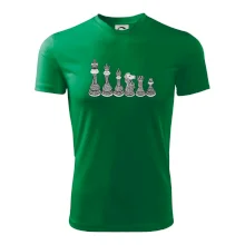 Šachové figurky v řadě - kreslené