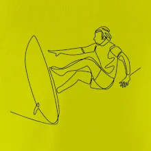 Surfař na vlně jedním tahem