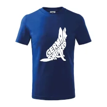 Německý ovčák sedící napis