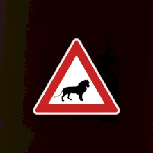 Dopravní značka - Pozor lev