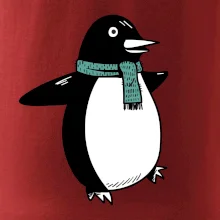 Tučňák se zelenou šálou