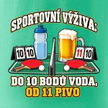 Sportovní výživa -  do 10 bodů voda, od 11 pivo