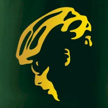 Hlava cyklista zlatá