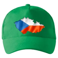 Česká vlajka v obrysu republiky