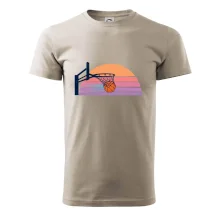 Retro západ slunce a basketbalový koš