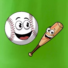 Parové triko - baseballová pálka a míček