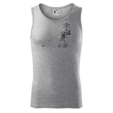 Kreslený rybář na pařezu