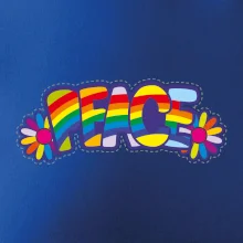 Peace nápis duhový
