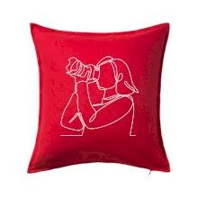 Fotografka stojící jedním tahem