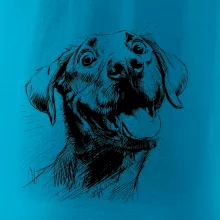 Černobílá karikatura Labrador světlý