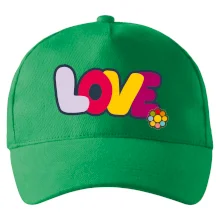 Love nápis s květinou