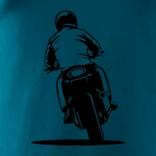 Motorkář na zádech - silnice