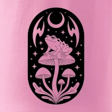 Goblincore černobílá oválná žába