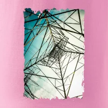 Barevné nebe - stožáry vysokého napětí