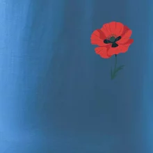 Vlčí mák kreslený na prsu