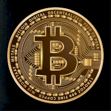Bitcoin zlatá mince kulatá