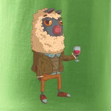 Alpaka s vínem muž