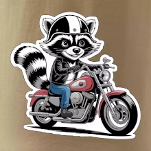 Mýval na motorce kreslený