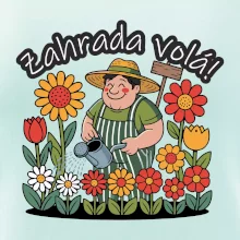 Zahrada volá - zahradník a slunečnice