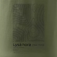 Lysá hora - vrstevnice v obdélníku