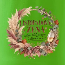 Listopadová žena s bílým vínem v boho věnci