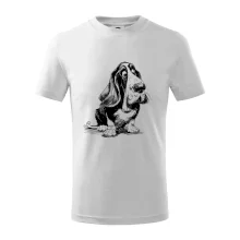 Černobílá karikatura baset