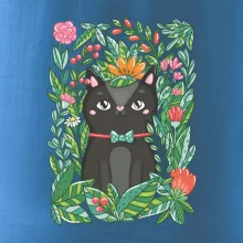 Kočka s květy malovaná