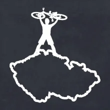 Mapa ČR - cyklista na prsou