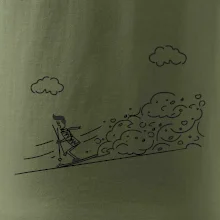 Kreslený lyžař na horách