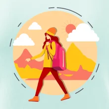 Barevný párový motiv na hory