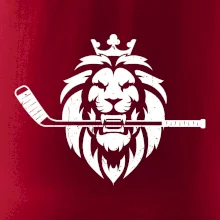 Lev s hokejkou v tlamě