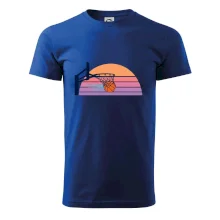 Retro západ slunce a basketbalový koš