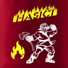 Hasič stojící - nápis hasiči - Velký nápis  na zádech