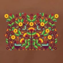 Folklor - barevně kvetiny obdélník