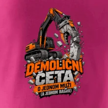 Demoliční četa o jednom muži a bagru