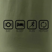 Eat sleep run repeat v řadě Eat sleep run repeat v řadě