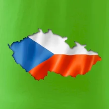 Česká vlajka v obrysu republiky