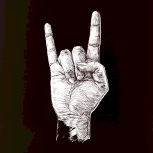 Rocková ruka kreslená